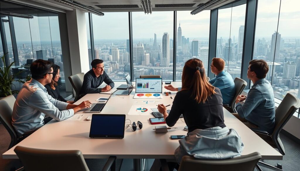 planejamento de negócios e pitch de investimento