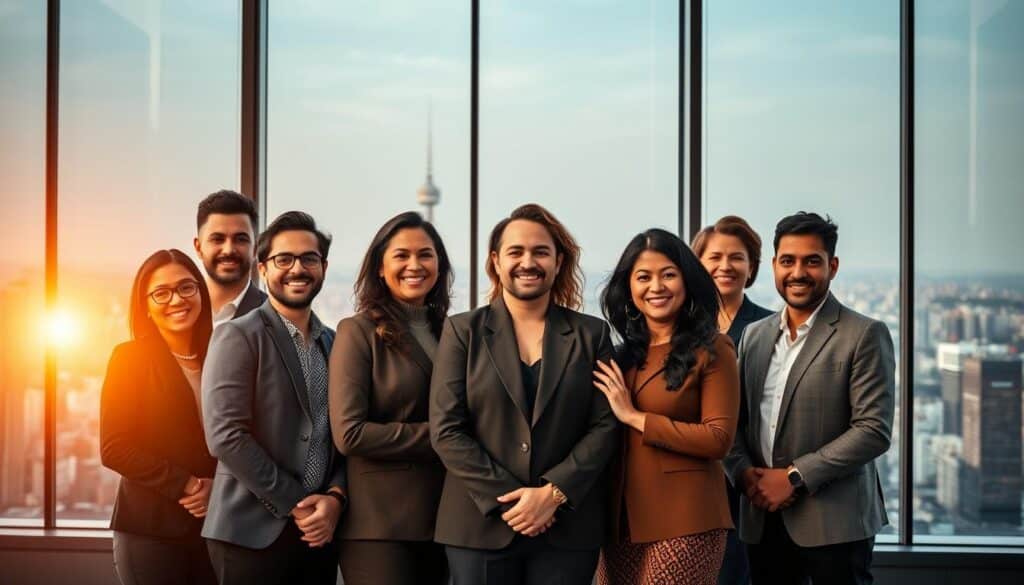 liderança e inspiração de equipe